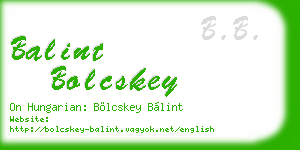 balint bolcskey business card