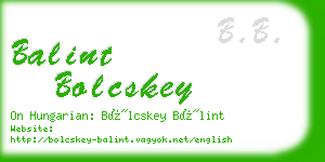 balint bolcskey business card